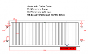 Order for H Ali - cellar grate